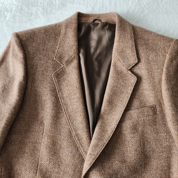 Henley Pure New Wool Tweed Blazer Mens 42‎ Short Hipster Jacket Vintage Wedding - Picture 2 of 16